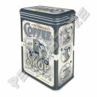 Retró Fémdoboz Csatos, Aromazárós - Vespa Ape - Coffee Shop Dombornyomott