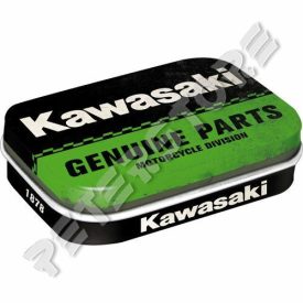   Retró Cukorkás Fémdoboz - Kawasaki Eredeti alkatrészek Dombornyomott