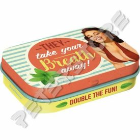   Retró Cukorkás Fémdoboz - Eláll a lélegzeted Dombornyomott