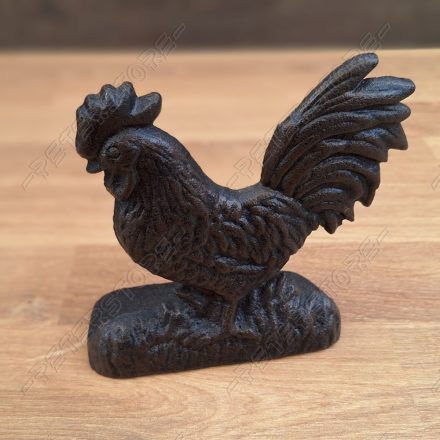 Öntöttvas Ajtókitámasztó Kakas  Méretek: 12,5 cm magas, 11,5 cm széles, 5,5 cm mély.