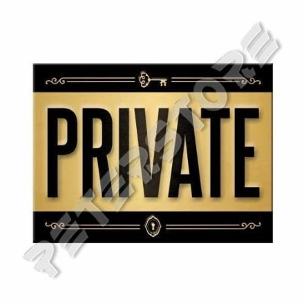 Fém Hűtőmágnes - Private - Privát