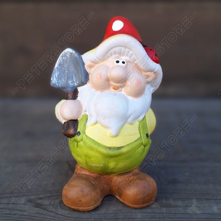 Kerámia Kerti Törpe  Méretek: 9 cm széles, 15 cm magas, 7 cm mély.