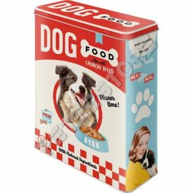 Retró Fémdoboz - Kutyaeledel Dombornyomott