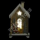 Karácsonyi dísz - Fa házikó ledes