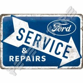   Retró Fém Tábla - Ford Service & Repair, Szerviz, Javítás Dombornyomott