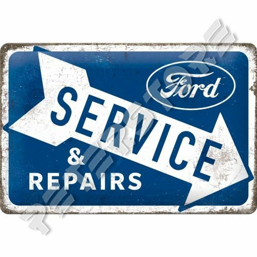 Retró Fém Tábla - Ford Service & Repair, Szerviz, Javítás Dombornyomott
