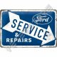 Retró Fém Tábla - Ford Service & Repair, Szerviz, Javítás Dombornyomott