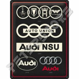 Retró Fém Tábla - Audi Logók Dombornyomott