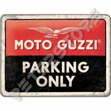 Retró Fém Tábla - Moto Guzzi Parkoló Dombornyomott