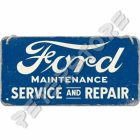 Retró Fém Tábla - Ford Service & Repair, szerviz, Javítás Dombornyomott Méretek: 10 x 20 cm