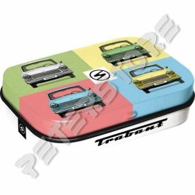 Retró Cukorkás Fémdoboz - Trabant Dombornyomott