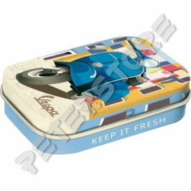Retró Cukorkás Fémdoboz - Vespa Dombornyomott