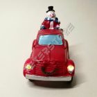 Karácsonyi dísz - Autó hóemberrel ledes