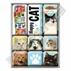 Hűtőmágnes szett - Boldog Macska, Happy Cat