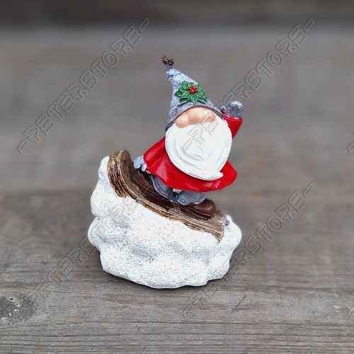 Karácsonyi dísz - Mikulás Snowboardozik Figura