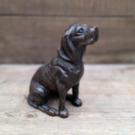 Öntöttvas Kutya Figura, Ajtókitámasztó, Kerti dísz