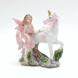 Tündér Unikornissal Figura