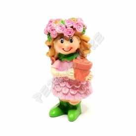 Kislány Virággal Figura