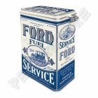 Retró Fémdoboz Csatos, Aromazárós - Ford Service, Szerviz Dombornyomott