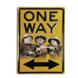 Retró Fém Tábla - One Way Dombornyomott