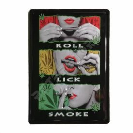 Retró Fém Tábla - Marihuána Dombornyomott