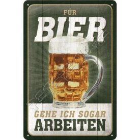 Retró Fém Tábla - Bier, Sör Dombornyomott