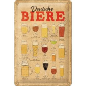 Retró Fém Tábla - Bier, Sör Dombornyomott