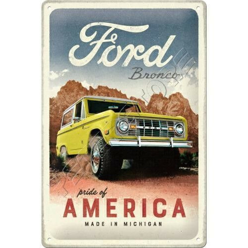 Retró Fém Tábla - Ford Bronco Dombornyomott