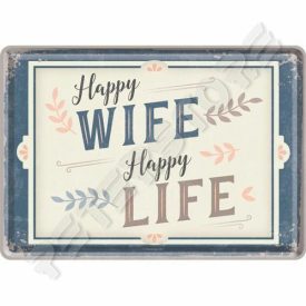 Retró Fém Képeslap - Boldog feleség, Boldog élet