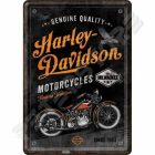 Retró Fém Képeslap - Harley-Davidson Motor