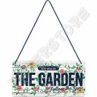 Retró Fém Tábla - A kertben vagyunk  Dombornyomott