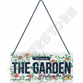 Retró Fém Tábla - A kertben vagyunk  Dombornyomott