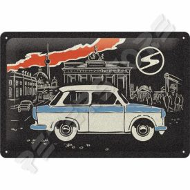 Retró Fém Tábla - Trabant Dombornyomott Méretek: 20 x 30 cm