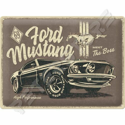 Retró Fém Tábla - Ford Mustang Dombornyomott