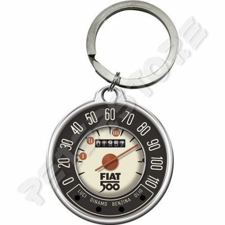 Retró Fém Kulcstartó - Fiat 500