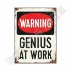 Fém Hűtőmágnes - Genius at work - Zseni munkában