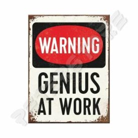 Fém Hűtőmágnes - Genius at work - Zseni munkában