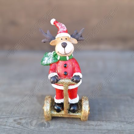 Karácsonyi dísz - Rénszarvas Segwayen Figura Kicsi