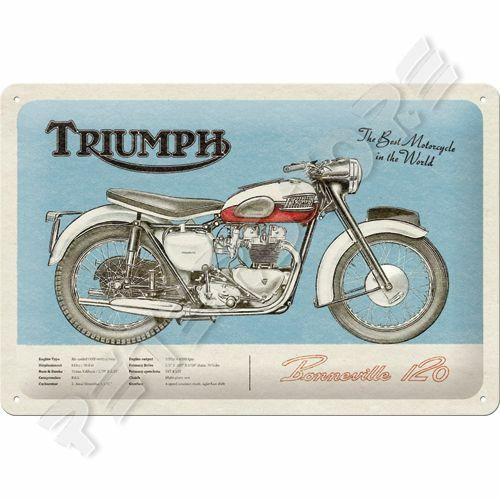 Retró Fém Tábla - Triumph Dombornyomott Méretek: 20 x 30 cm