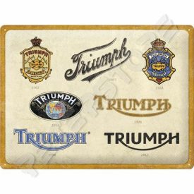 Retró Fém Tábla - Triumph Logók Dombornyomott