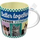 Retró Bögre - Jobb együtt, Cica, Macska