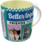 Retró Bögre - Jobb együtt, Cica, Macska