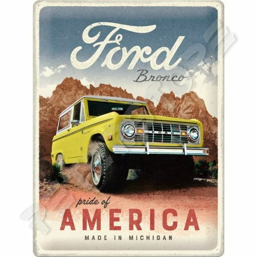 Retró Fém Tábla - Ford Bronco Dombornyomott