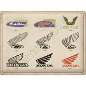 Retró Fém Tábla - Honda Logók Dombornyomott