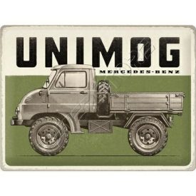Retró Fém Tábla - Mercedes-Benz Unimog Dombornyomott