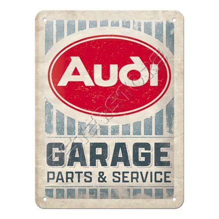 Retró Fém Tábla - Audi Garage, Garázs Dombornyomott