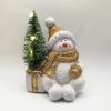Karácsonyi dísz - Hóember fenyőfával Ledes