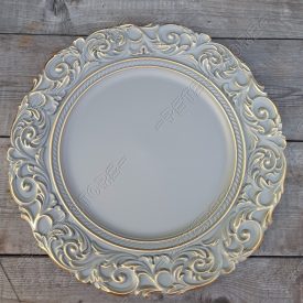 Dísztányér Szürke antik színű