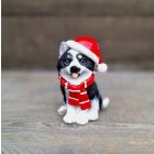 Karácsonyi dísz - Kutya sapkában