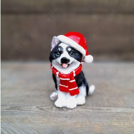 Karácsonyi dísz - Kutya sapkában